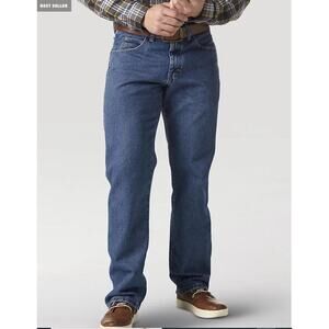 Wrangler Rugged Wear NWT men's blue straight‎ jeans 44 x 32